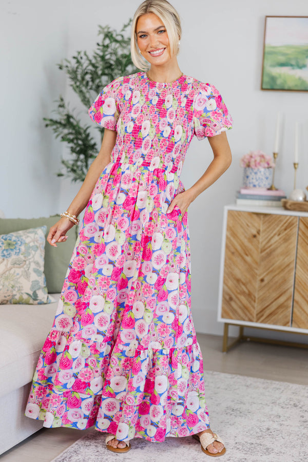 NURSING COLLECTION: Make The Right Choice Pink Floral Maxi Dress
