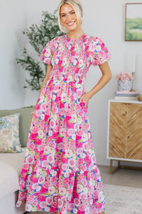 NURSING COLLECTION: Make The Right Choice Pink Floral Maxi Dress
