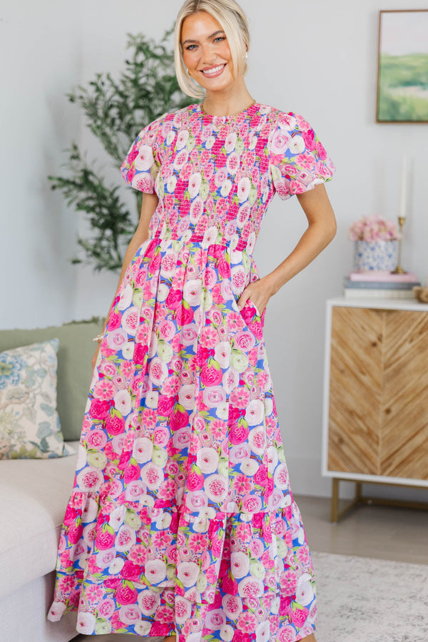 NURSING COLLECTION: Make The Right Choice Pink Floral Maxi Dress