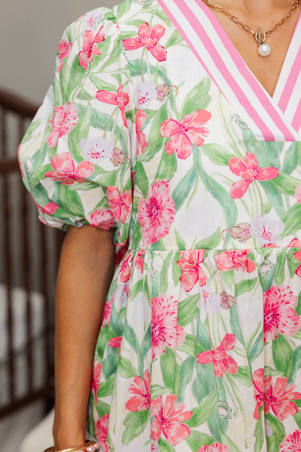 NURSING COLLECTION: For A While Pink Floral Dress
