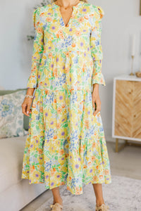 NURSING COLLECTION: What A Surprise Yellow Floral Midi Dress