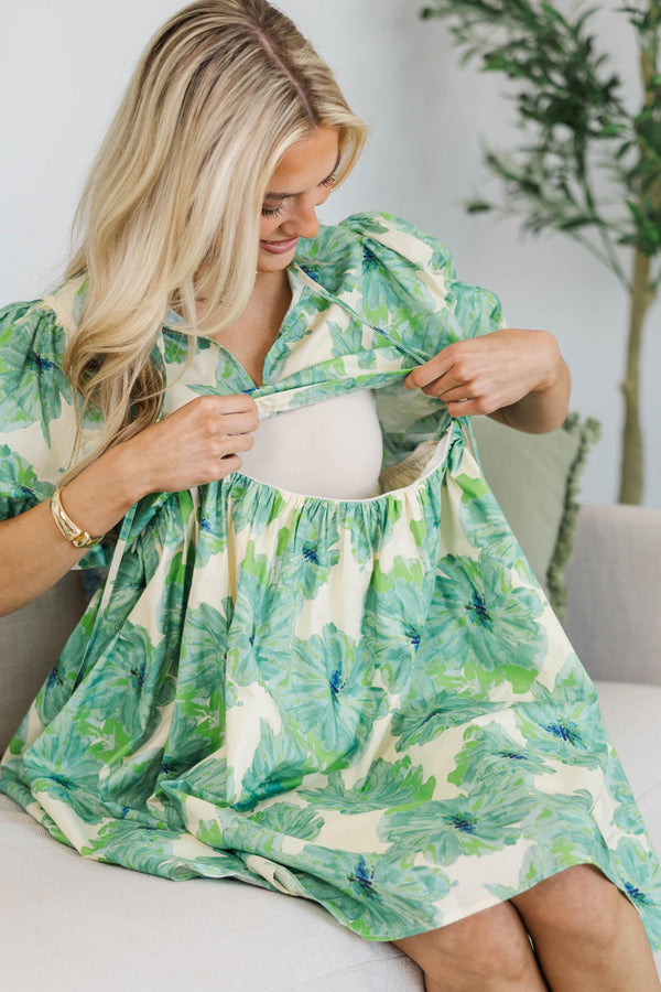 NURSING COLLECTION: That’s My Style Green Floral Dress
