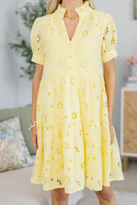 NURSING COLLECTION: All Signs Point Here Yellow Eyelet Dress