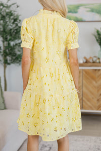 NURSING COLLECTION: All Signs Point Here Yellow Eyelet Dress