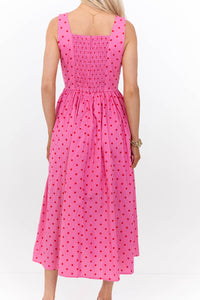 One Of Those Days Pink Polka Dot Midi Dress