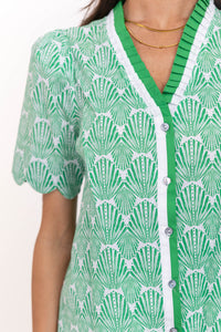 When It Feels Right Green Printed Blouse