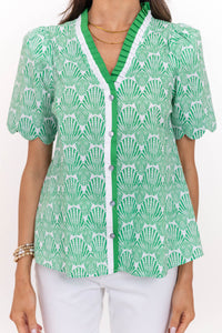 When It Feels Right Green Printed Blouse