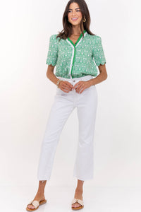 When It Feels Right Green Printed Blouse