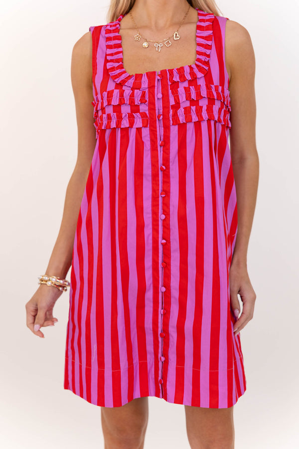 Just About Perfect Pink Striped Dress