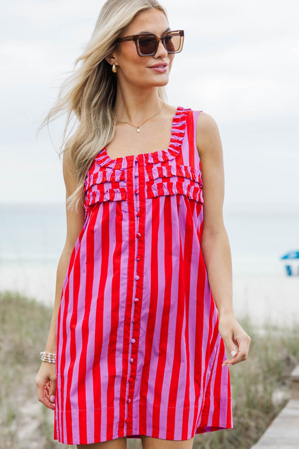 Just About Perfect Pink Striped Dress