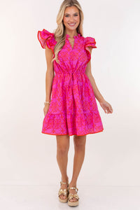 Feels Good Here Pink Chintz Dress