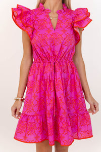 Feels Good Here Pink Chintz Dress
