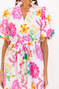 Good Things Coming Pink Floral Midi Dress