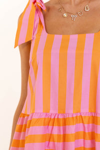 Good Things Follow Orange Striped Dress