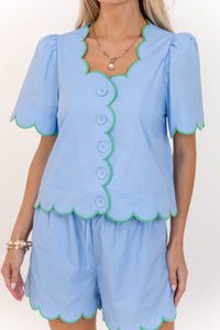 Things Are Looking Up Blue Blouse