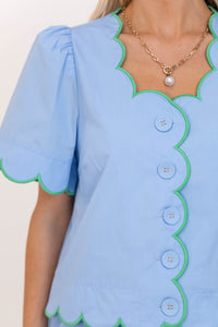 Things Are Looking Up Blue Blouse