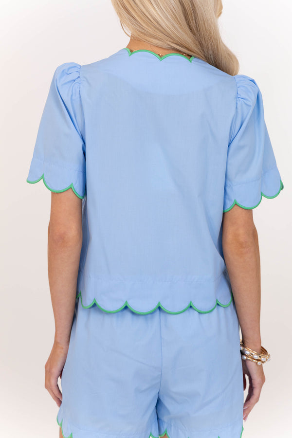 Things Are Looking Up Blue Blouse