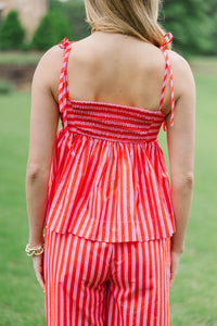 The Good Part Orange Striped Tank
