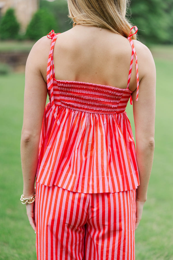 The Good Part Orange Striped Tank