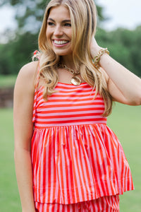 The Good Part Orange Striped Tank