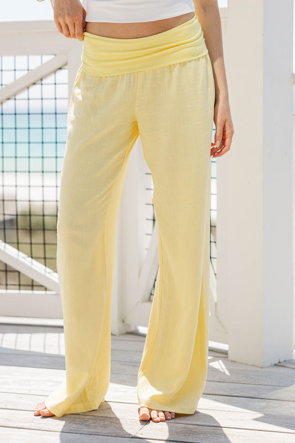 The Iconic Butter Yellow Foldover Pants