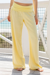 The Iconic Butter Yellow Foldover Pants