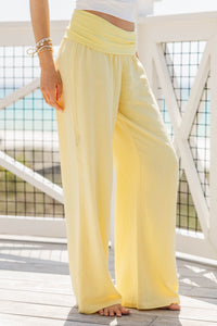 The Iconic Butter Yellow Foldover Pants