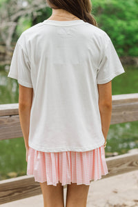 Girls: Campfire Social Club White Graphic Tee