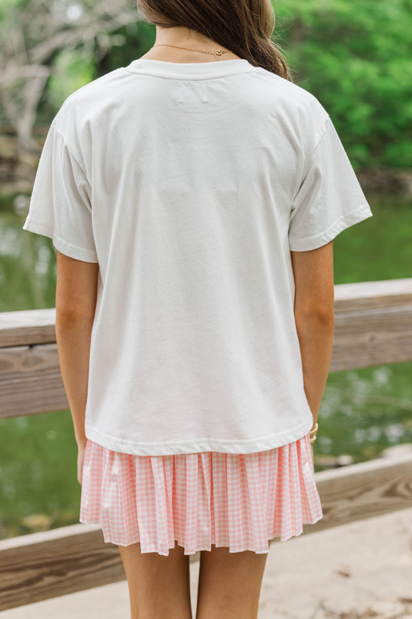 Girls: Campfire Social Club White Graphic Tee