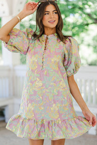 Full Of Grace Pink Brocade Dress