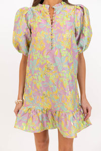 Full Of Grace Pink Brocade Dress