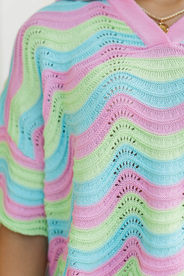 You’re A Gem Multicolor Colorblock Wavy Knit Set