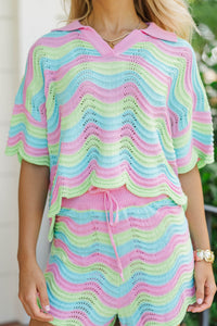 You’re A Gem Multicolor Colorblock Wavy Knit Set
