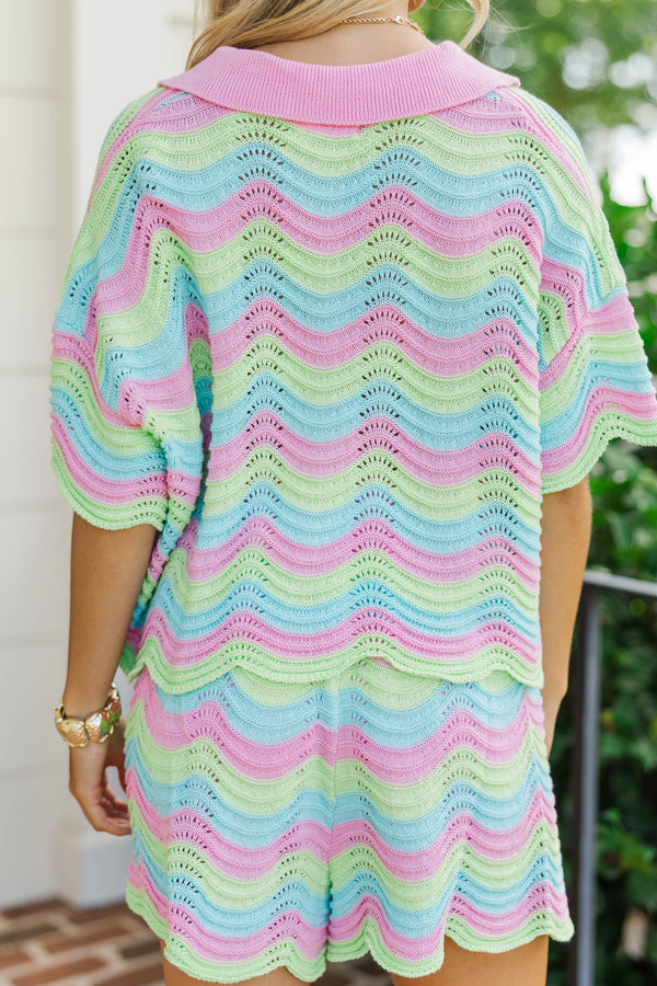 You’re A Gem Multicolor Colorblock Wavy Knit Set