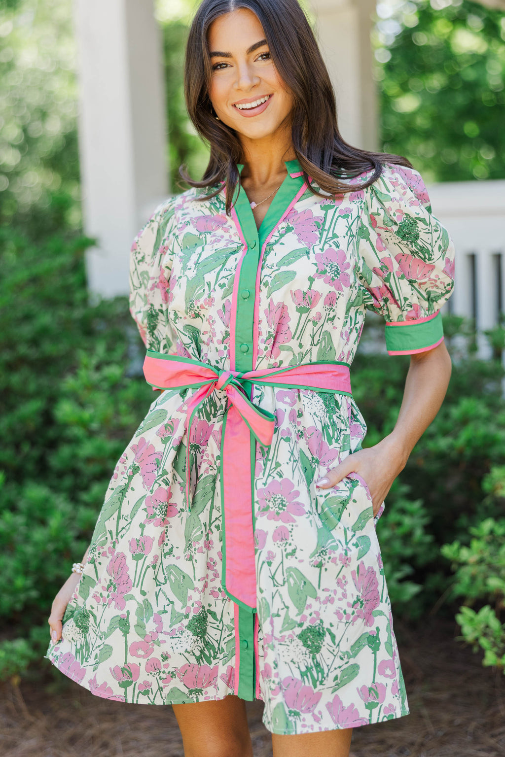 Count Me In Pink Floral Dress