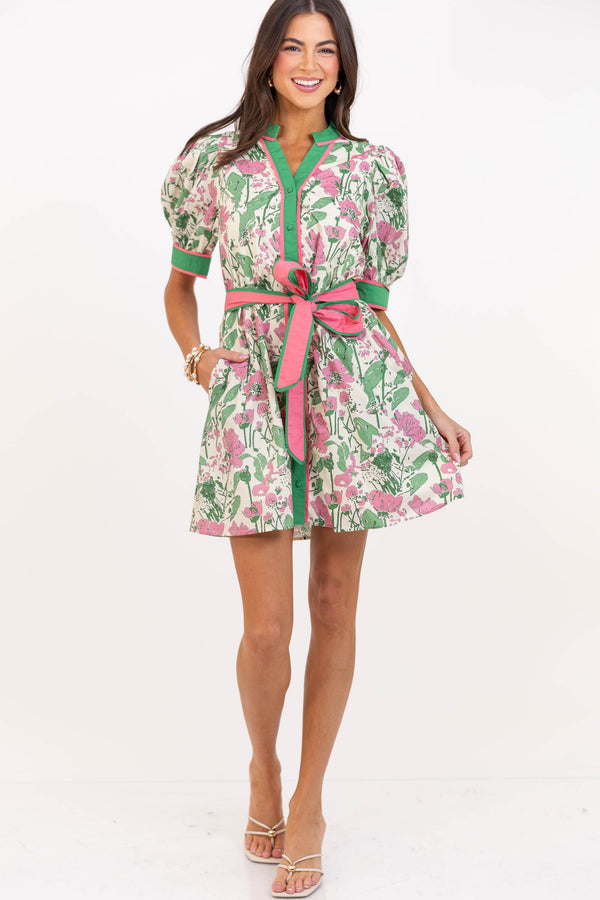Count Me In Pink Floral Dress