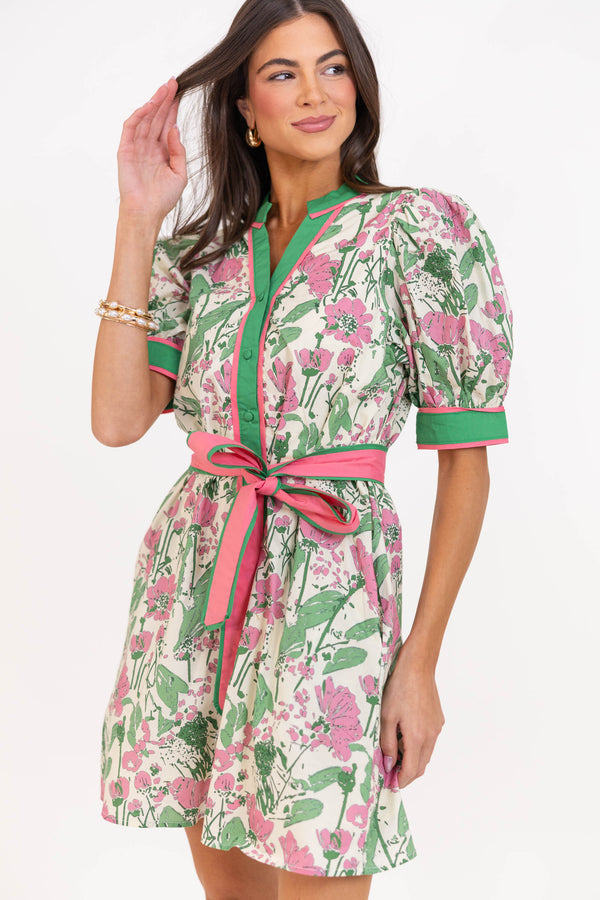 Count Me In Pink Floral Dress