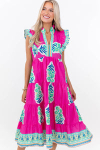 Best One Yet Pink Medallion Midi Dress