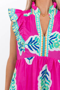 Best One Yet Pink Medallion Midi Dress