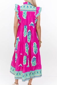 Best One Yet Pink Medallion Midi Dress
