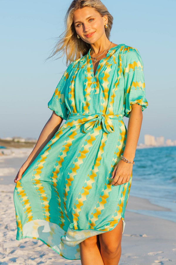 Dream It Up Mint Floral Midi Dress, Large - The Mint Julep Boutique | Women's Boutique Clothing