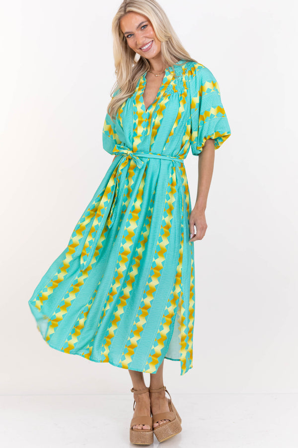 Dream It Up Mint Floral Midi Dress