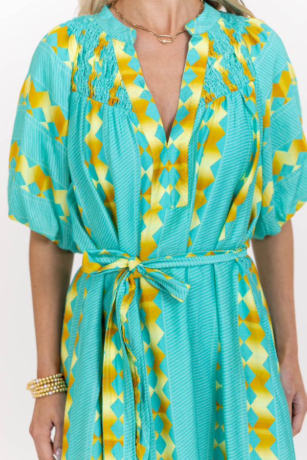 Dream It Up Mint Floral Midi Dress