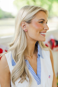 Something Fun Red Gingham Bow Earrings