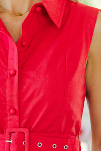 Just Passing Through Red Midi Dress