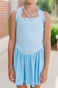 Girls: Leap Of Joy Light Blue Athletic Dress