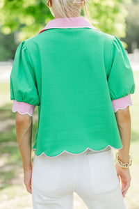 Fits The Plan Green Blouse