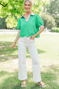 Fits The Plan Green Blouse