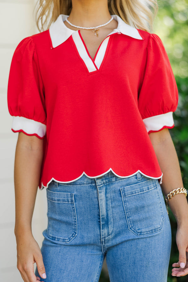 Fits The Plan Red Blouse