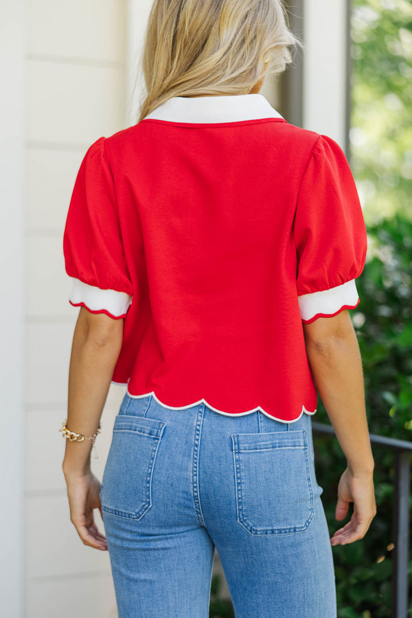 Fits The Plan Red Blouse